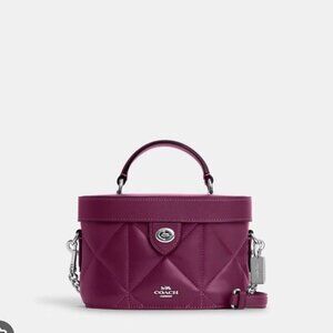 Coach CM733 Kay Crossbody with Puffy Diamond Quilting Leather Deep Berry NWT